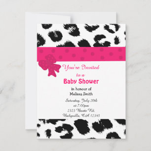 Luipaardpatroon baby shower uitnodiging