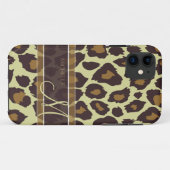 Luipaardpatroon - Bruin en Taupe met Monogram Case-Mate iPhone Case (Achterkant (horizontaal))