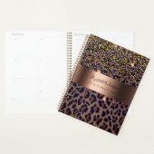 Luipaardpatroon bruin zwart brons 2024 planner (Display)