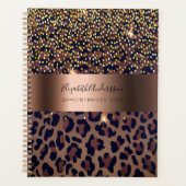 Luipaardpatroon bruin zwart brons 2024 planner (Voorkant)