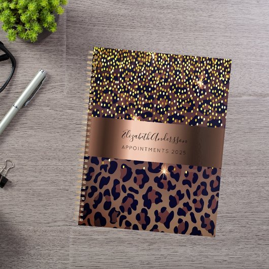 Luipaardpatroon bruin zwart brons 2024 planner