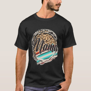Luipaardpatroon Mama Serape Print Cowgirl Rodeo Mo T-shirt