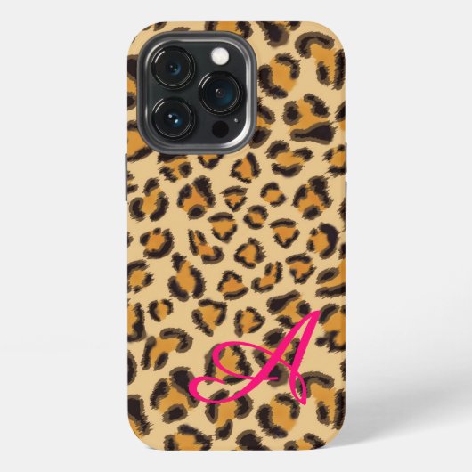Luipaardpatroon - met monogram iPhone hoesje (Achterkant)