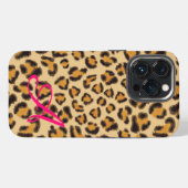 Luipaardpatroon - met monogram iPhone hoesje (Achterkant horizontaal)