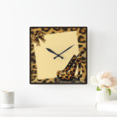 Luipaardpatroon schoenen gepersonaliseerd vierkante klok (Huis)