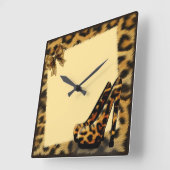 Luipaardpatroon schoenen gepersonaliseerd vierkante klok (Hoek)