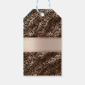 Luipaardpatroon Zwart Brons Monogram Cadeaulabel (Achterkant)