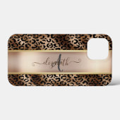 Luipaardpatroon Zwart Brons Monogram Case-Mate iPhone Case (Achterkant (horizontaal))