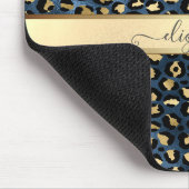 Luipaardpatroon Zwart Brons Monogram    Muismat (Hoek)