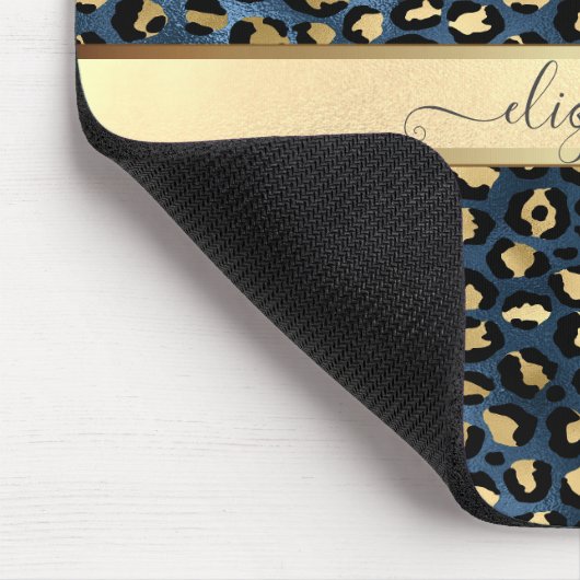 Luipaardpatroon Zwart Brons Monogram Muismat (Hoek)