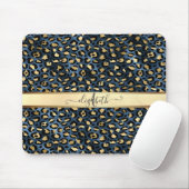 Luipaardpatroon Zwart Brons Monogram Muismat (Met muis)