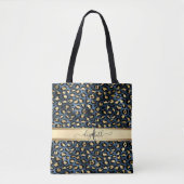 Luipaardpatroon Zwart Brons Monogram Tote Bag (Voorkant)