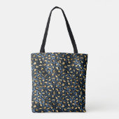 Luipaardpatroon Zwart Brons Monogram Tote Bag (Achterkant)