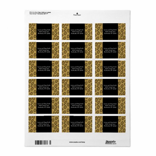 Luipaardpatroonlabels Etiket (Full Sheet)