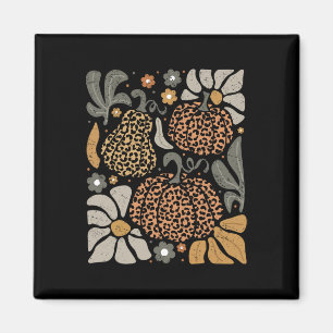 Luipaardpompoen met bloemen Boho Floral Thanksgivi Magneet