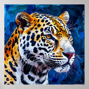 🐆 Luipaardportret voor Krachtige Moderne Decorati Poster