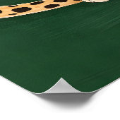 Luipaardposter, Groene Achtergrond, Modern Dier Poster (Hoek)