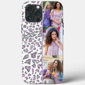 Luipaardprint 3 Verticale Foto Lila Case-Mate iPhone Case (Achterkant)