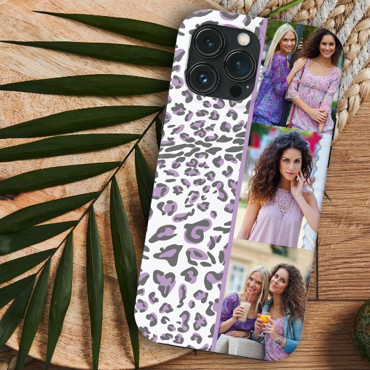 Luipaardprint 3 Verticale Foto Lila Case-Mate iPhone Case