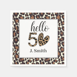 Luipaardprint 50ste verjaardag servet