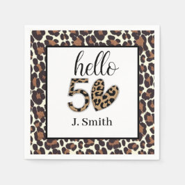 Luipaardprint 50ste verjaardag servet