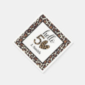 Luipaardprint 50ste verjaardag servet (Hoek)