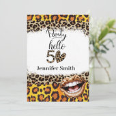 Luipaardprint 50ste verjaardag voor de vrouw kaart (Staand voorkant)