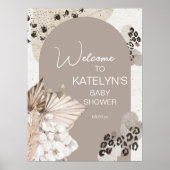 Luipaardprint baby shower- of bruidsshowerbord poster (Voorkant)