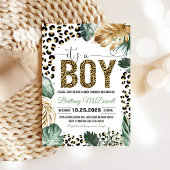 Luipaardprint baby shower uitnodiging Wildebras