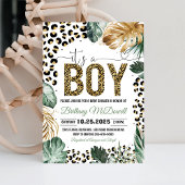 Luipaardprint baby shower uitnodiging Wildebras