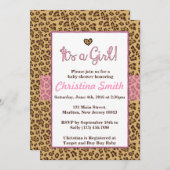 Luipaardprint baby shower uitnodigingen voor een m (Voorkant / Achterkant)