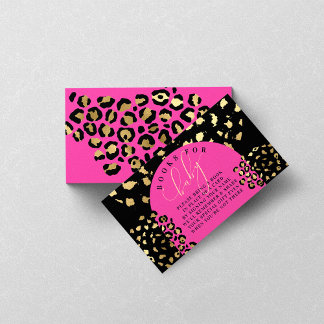 Luipaardprint babyshowerbabyboeken voor baby informatiekaartje