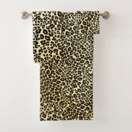 Luipaardprint badhanddoekenset bad handdoek