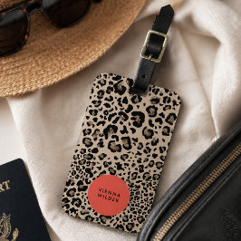 Luipaardprint Bagage Label | Stijlvolle Reislabels