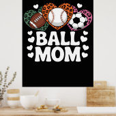 Luipaardprint Bal Moeder T-shirt Poster (Keuken)