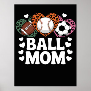 Luipaardprint Bal Moeder T-shirt Poster