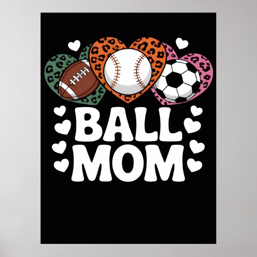 Luipaardprint Bal Moeder T-shirt Poster (Voorkant)