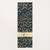 Luipaardprint Blauw Goud Monogram Yogamat (Achterkant)