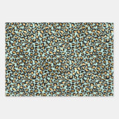 Luipaardprint Blauwe Achtergrond Inpakpapier Vel (Voorkant 3)