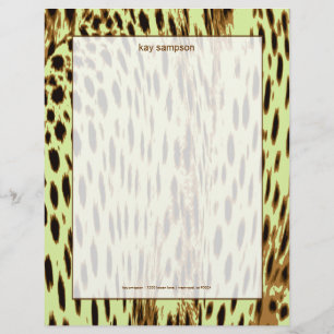 Luipaardprint, bleekselderij achtergrond custom briefhoofd