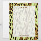Luipaardprint, bleekselderij achtergrond custom briefhoofd (Voorkant / Achterkant)