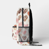 Luipaardprint Blush Pink Cream Hearts Bedrukte Rugzak (Rechts)