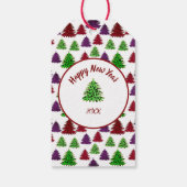 Luipaardprint Bomen Prettig Kerstfeest & Gelukkig Cadeaulabel (Achterkant)