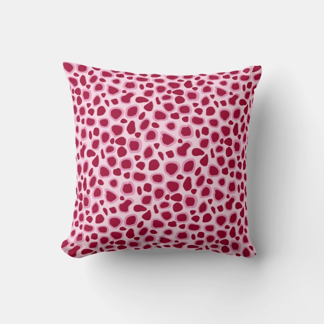 Luipaardprint - Bordeaux en Roze Kussen (Voorkant)