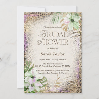 Luipaardprint Bruiloft Feest Template Kaart