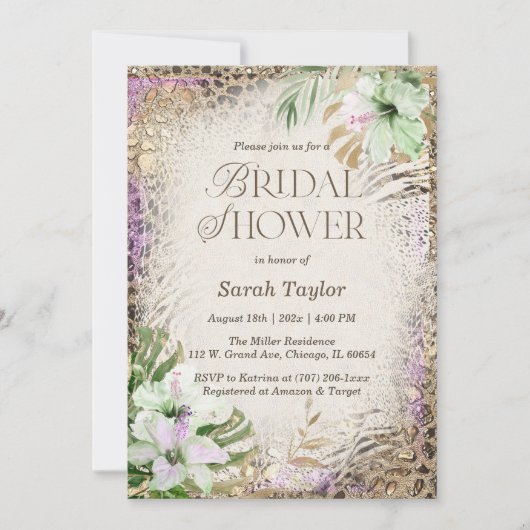 Luipaardprint Bruiloft Feest Template Kaart (Voorkant)