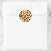 Luipaardprint bruin ronde sticker (Tas)