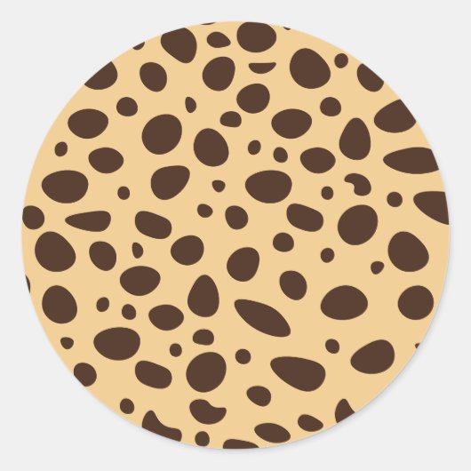 Luipaardprint bruin ronde sticker (Voorkant)