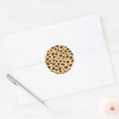 Luipaardprint bruin ronde sticker (Envelop)