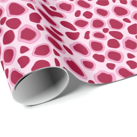 Luipaardprint - Burgundy en Roze Cadeaupapier (Rol Hoek)